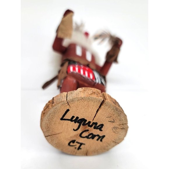 Navajo Laguna Corn Kachina Doll Native American Handmade Feathers Colorful DH601 - Picture 4 of 7